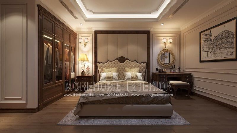 Để trang trí nội thất phòng ngủ thật đẹp, hãy sử dụng sản phẩm giường ngủ bằng gỗ óc chó có phong cách tân cổ điển sang trọng tinh tế.